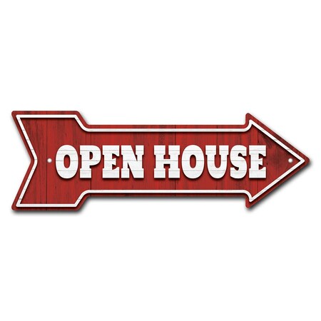 Signmission Open House Arrow Sign Funny Home Decor 18in Wide P-ARROW-999694
